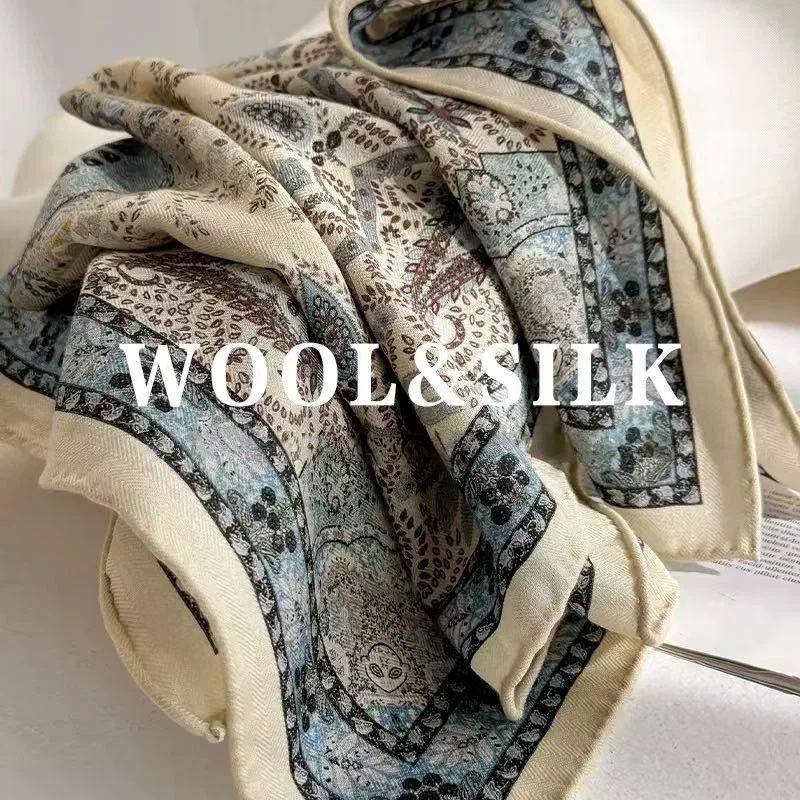 Men Scarf Wool - 70% Wool 30% Silk Scarves Ladies