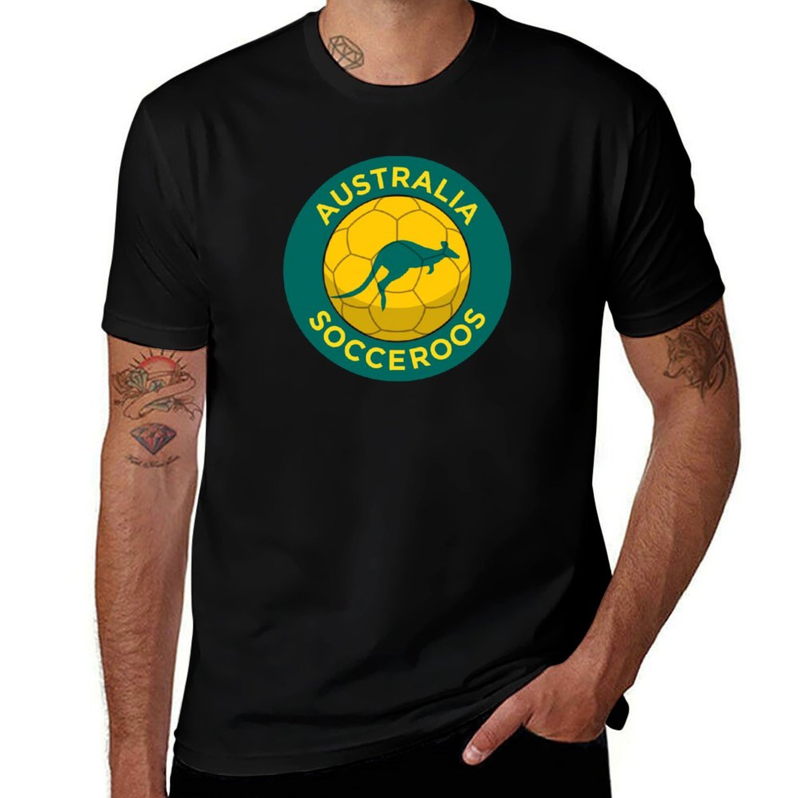 Mens Fashion Australia - Australia Socceroos (Green Roundel) T-Shirt Fashion