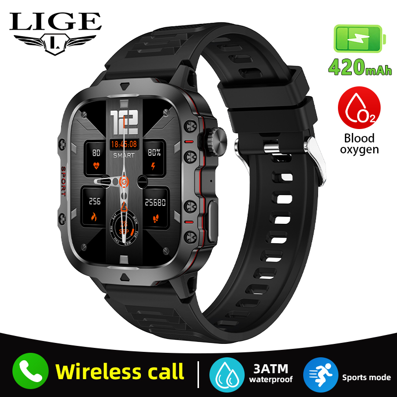 Men'S Fashion Week 2026 - LIGE 2026 Men's Smart Watch Military