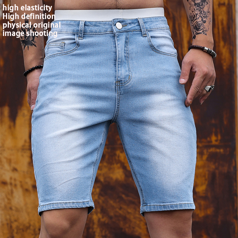 Men'S Fashion Overalls - 2026 Mens Stretch Denim Shorts Summer