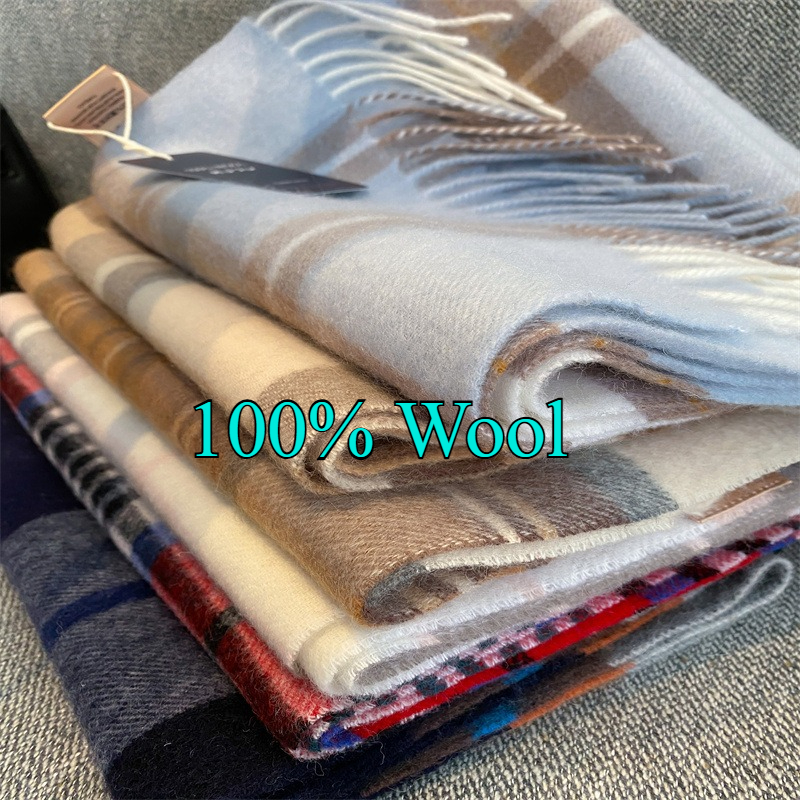 Men Scarf Wool - Winter 100% Merino Wool Scarf Women