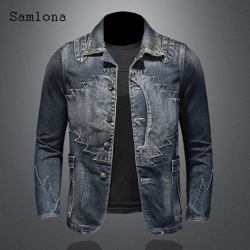 Men'S Fashion Overalls - 2025 Single Breasted Mens Denim Jackets