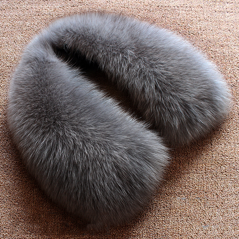 Men Scarf Wool - Real wool collar whole fur fox