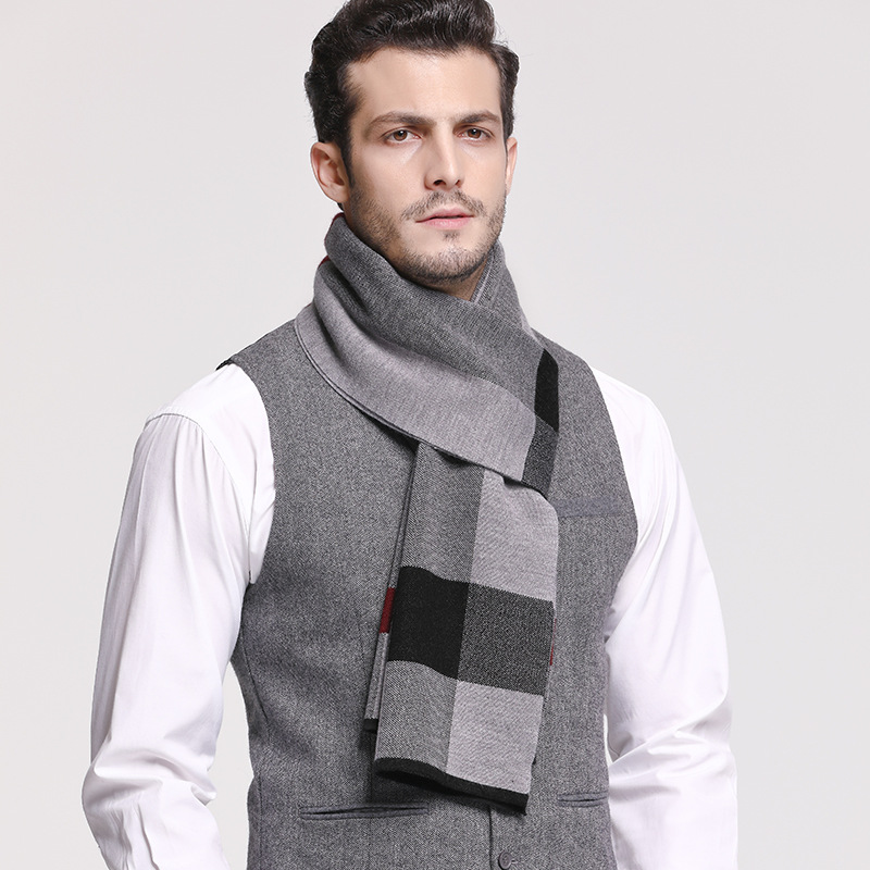 Men Scarf Wool - RUNMEIFA 2022 Classic Autumn & Winter