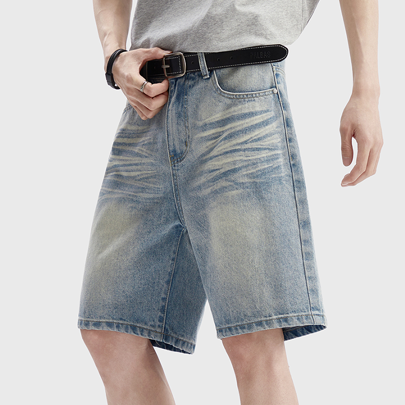 Men'S Fashion Overalls - Vintage Washed Denim Shorts Men's Loose