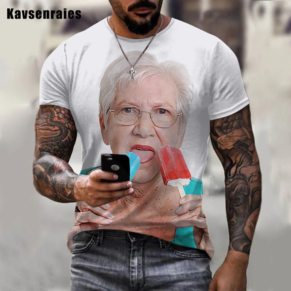 Men'S Fashion For 70 Year Old - 2022 Senior Lady Licking Popsicle Printed