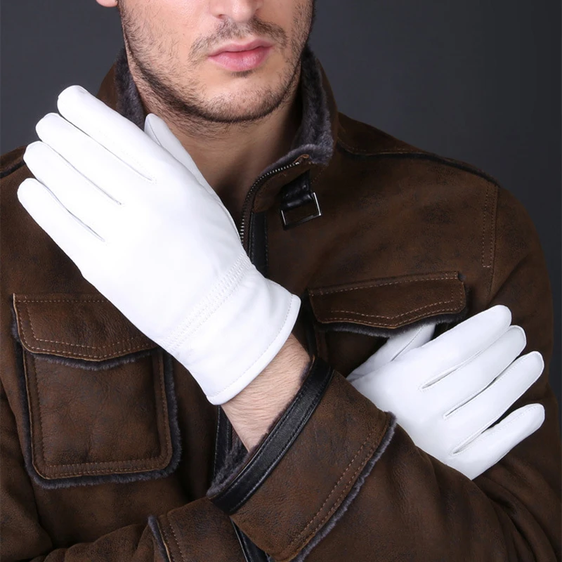 2025 Winter Genuine Leather Wh - Men'S Fashion Gloves ulasan dan harga