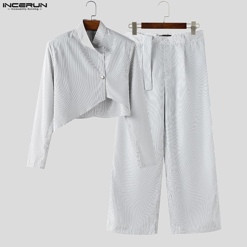 INCERUN Men Sets Striped Elega - Mens Fashion Blazer ulasan dan harga