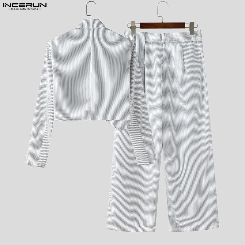 INCERUN Men Sets Striped Elega - Mens Fashion Blazer ulasan dan harga