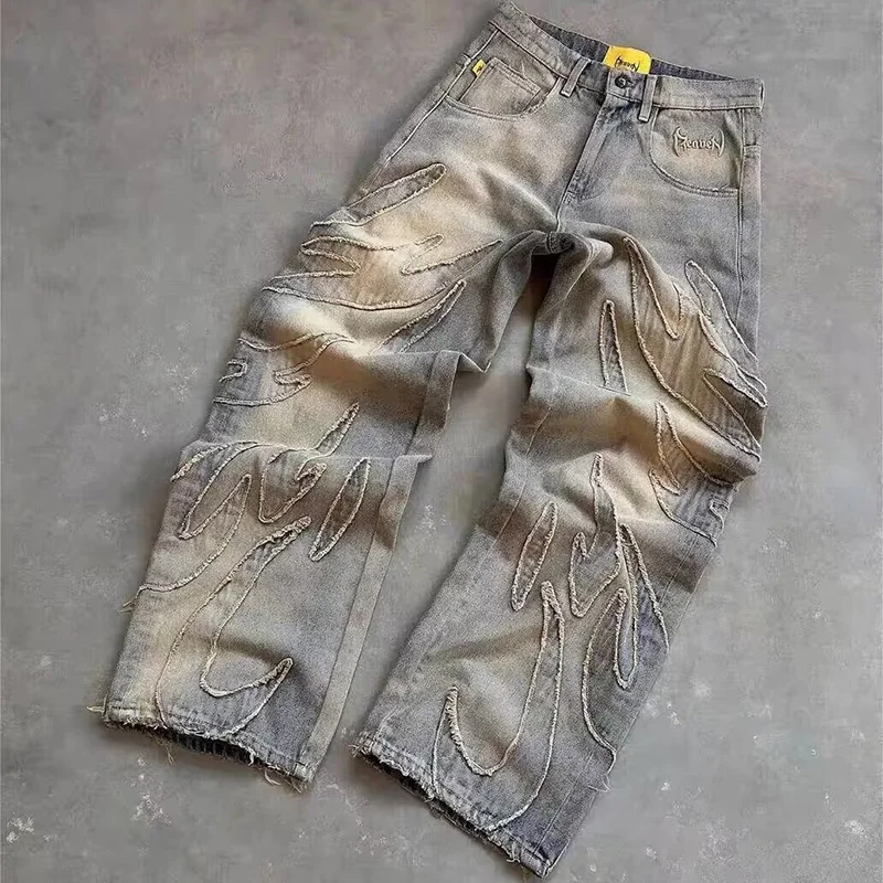 Street Gothic Retro High Waist - Men'S Fashion Jeans 2025 ulasan dan harga