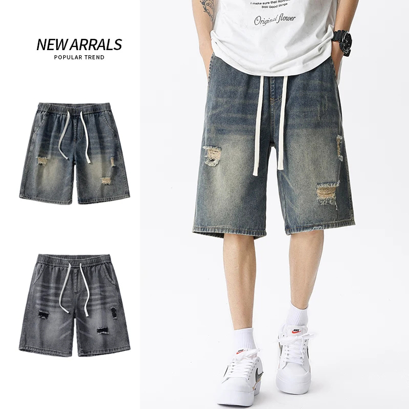 Summer Thin Denim Shorts Men's - Men'S Fashion Overalls ulasan dan harga