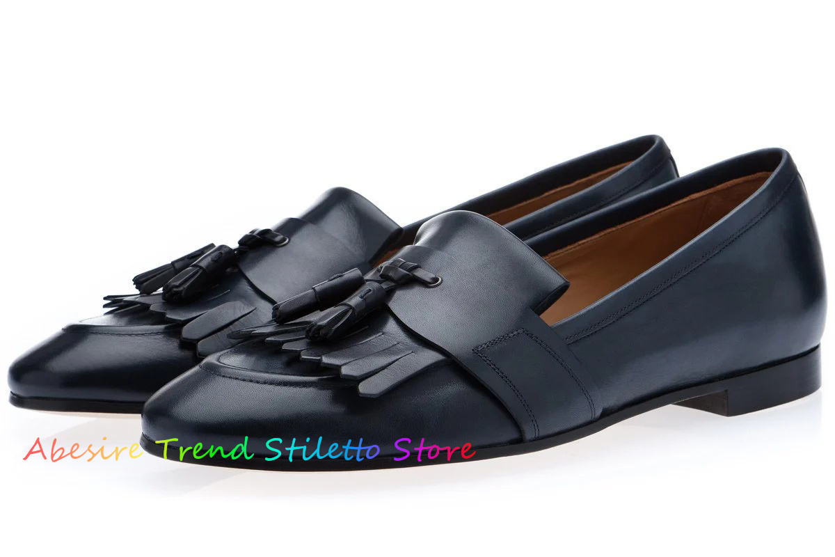 Leather Fringed Loafers Men Ta - Suede Loafers Men ulasan dan harga