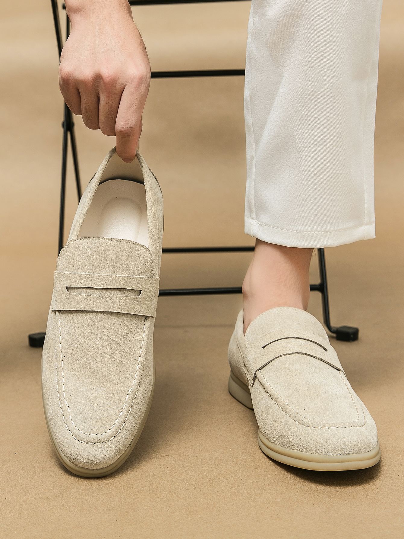 Men's Luxury Brand Genuine Lea - Suede Loafers Men ulasan dan harga