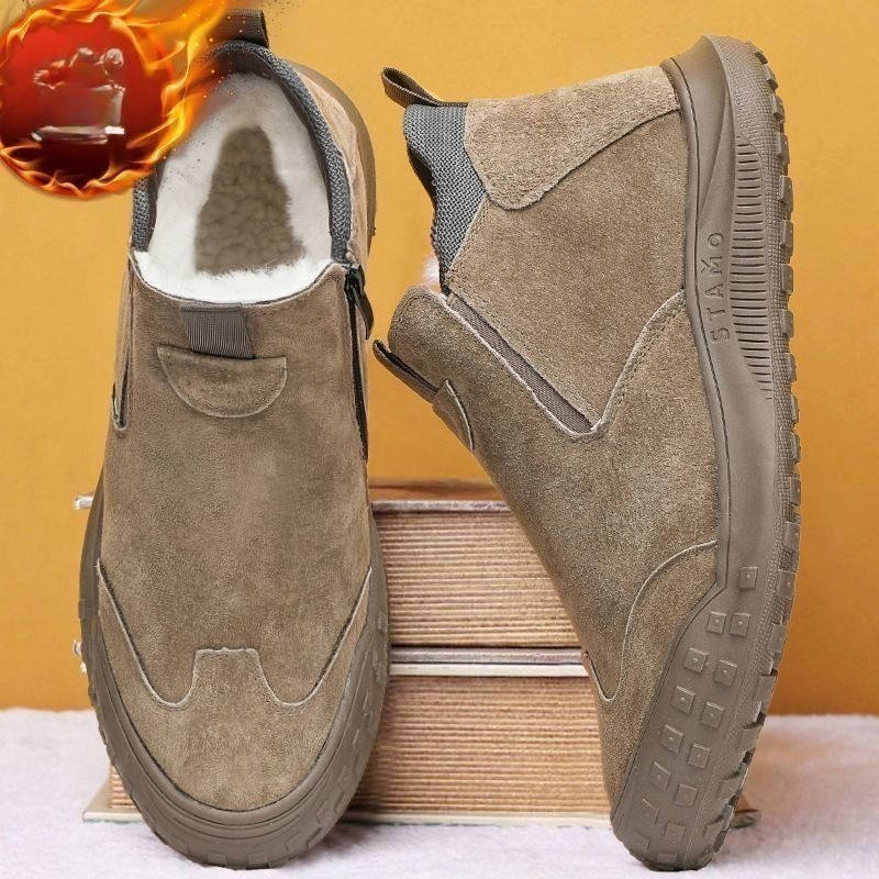 Winter Men's Shoes Plush Warm  - Suede Loafers Men ulasan dan harga