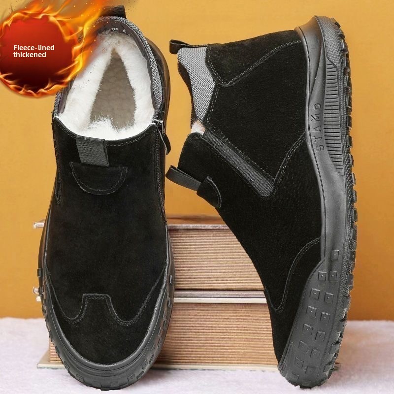 Winter Men's Shoes Plush Warm  - Suede Loafers Men ulasan dan harga