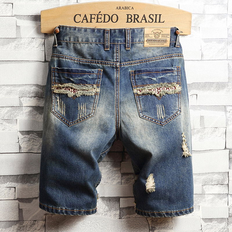 Ripped Hip-hop Denim Shorts Me - Men'S Fashion Overalls ulasan dan harga