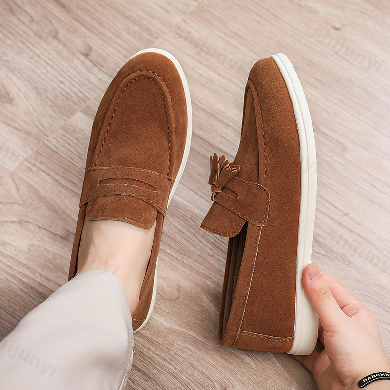 Men Flat Loafers Frosted Suede - Suede Loafers Men ulasan dan harga