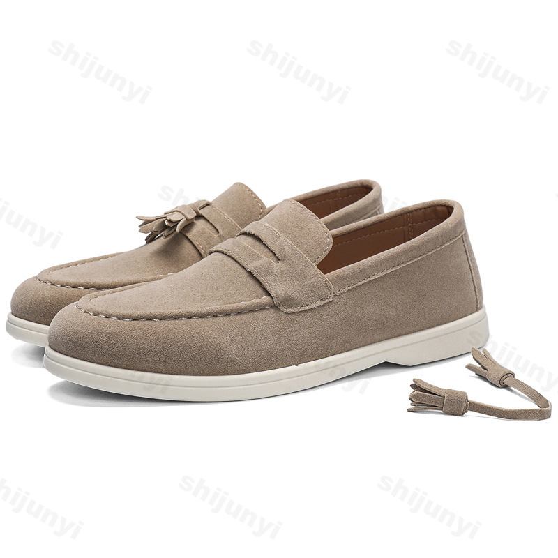 Men Flat Loafers Frosted Suede - Suede Loafers Men ulasan dan harga