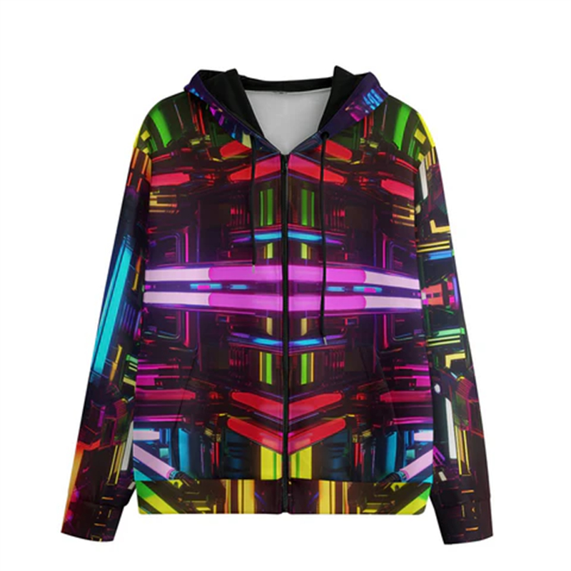Colorful Psychedelic Neon Ligh - Men'S Fashion Light Jacket ulasan dan harga