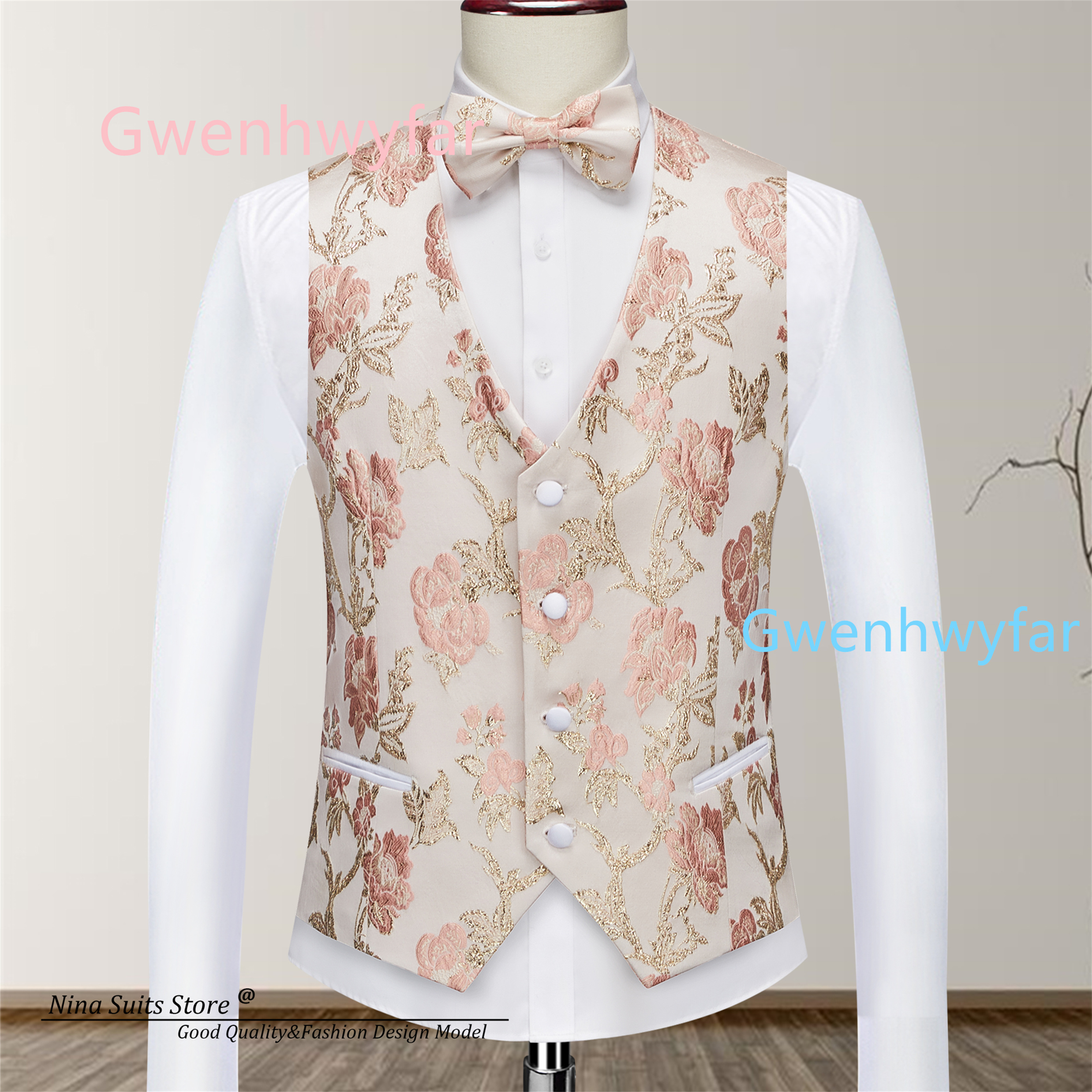 G&N Luxury Gold and Pink Flora - Mens Fashion Blazer ulasan dan harga