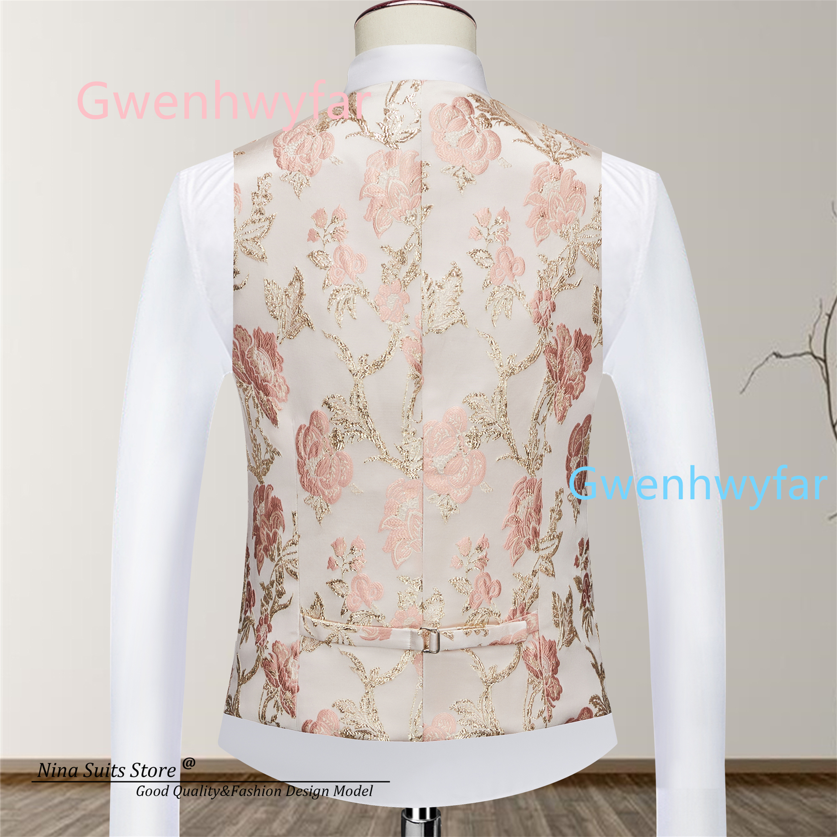G&N Luxury Gold and Pink Flora - Mens Fashion Blazer ulasan dan harga