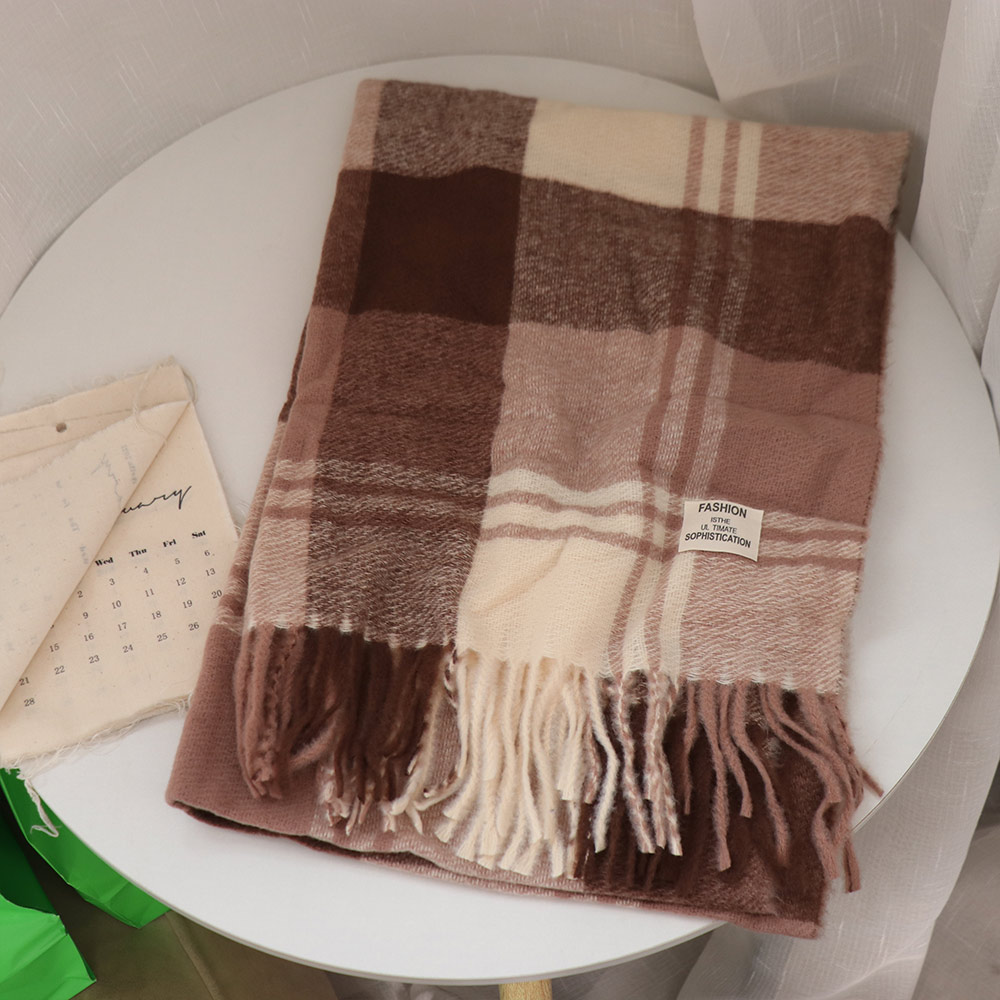 Casual Windproof Plaid Wool Sc - Men Scarf Wool ulasan dan harga