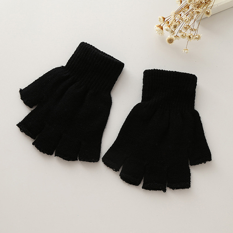 1Pair Unisex Black Half Finger - Men'S Fashion Gloves ulasan dan harga