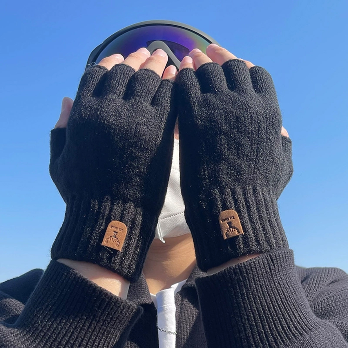 Fashion Knitted Half finger gl - Men'S Fashion Gloves ulasan dan harga