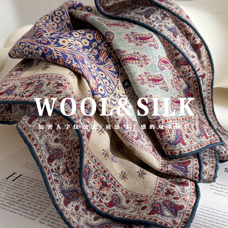 70% wool 30% Real Silk Scarf f - Men Scarf Wool ulasan dan harga