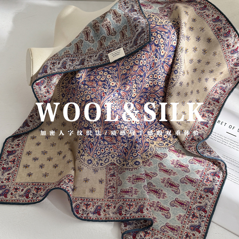 70% wool 30% Real Silk Scarf f - Men Scarf Wool ulasan dan harga