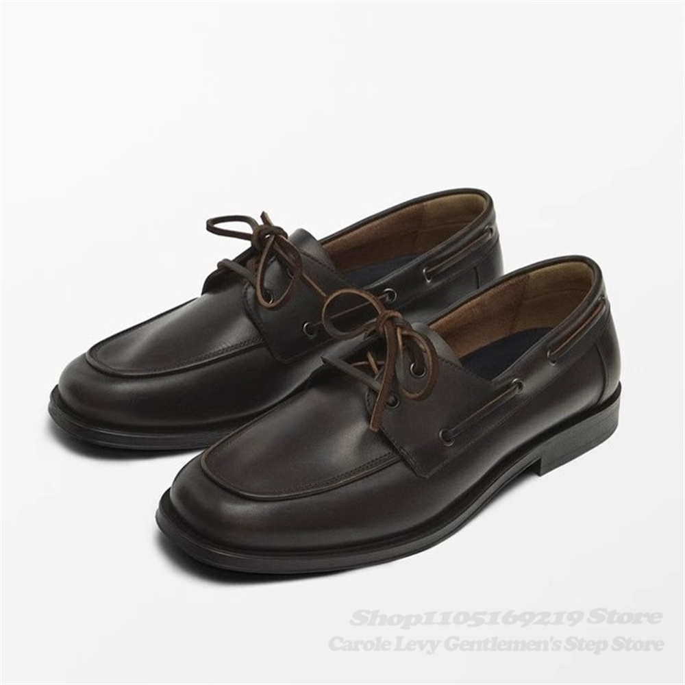 Brown Cowhide Loafers Autumn N - Suede Loafers Men ulasan dan harga
