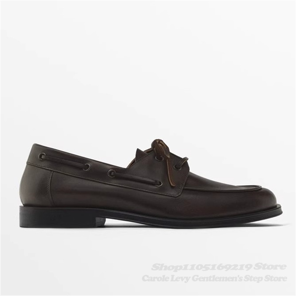 Brown Cowhide Loafers Autumn N - Suede Loafers Men ulasan dan harga