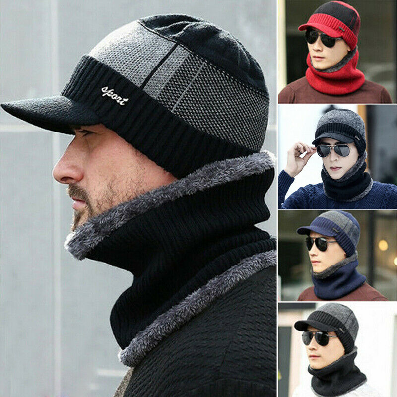 Winter Hat for Men Warm Brimle - Men Scarf Wool ulasan dan harga