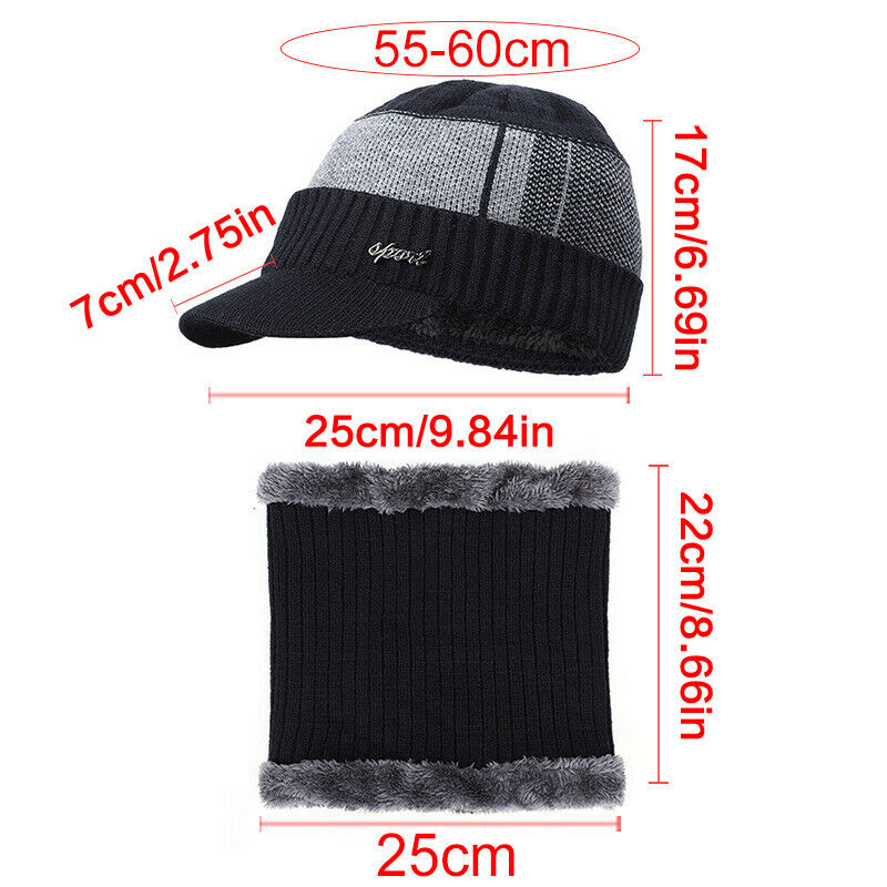 Winter Hat for Men Warm Brimle - Men Scarf Wool ulasan dan harga