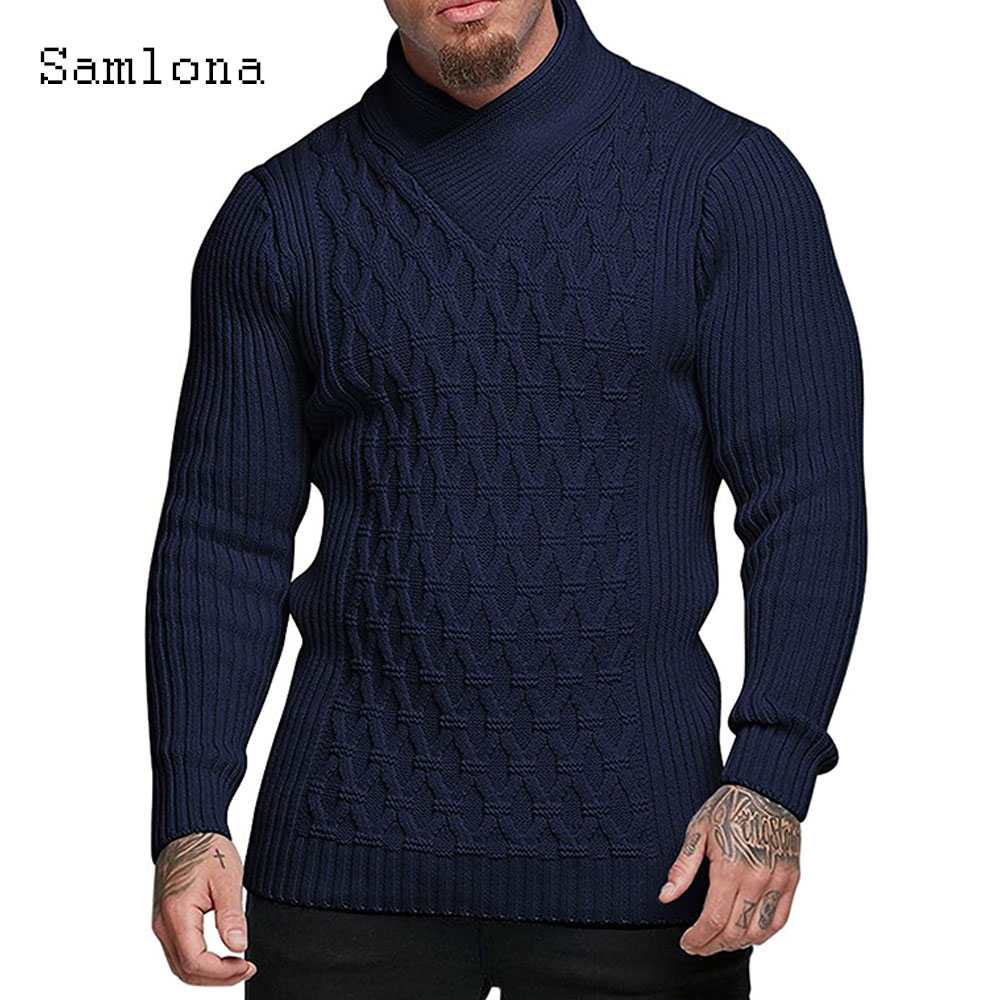 Samlona Men Autumn New Knittin - Men Scarf Wool ulasan dan harga