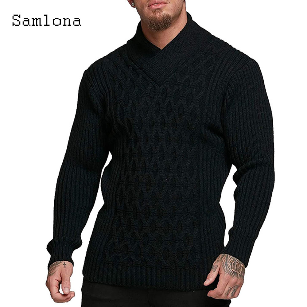 Samlona Men Autumn New Knittin - Men Scarf Wool ulasan dan harga