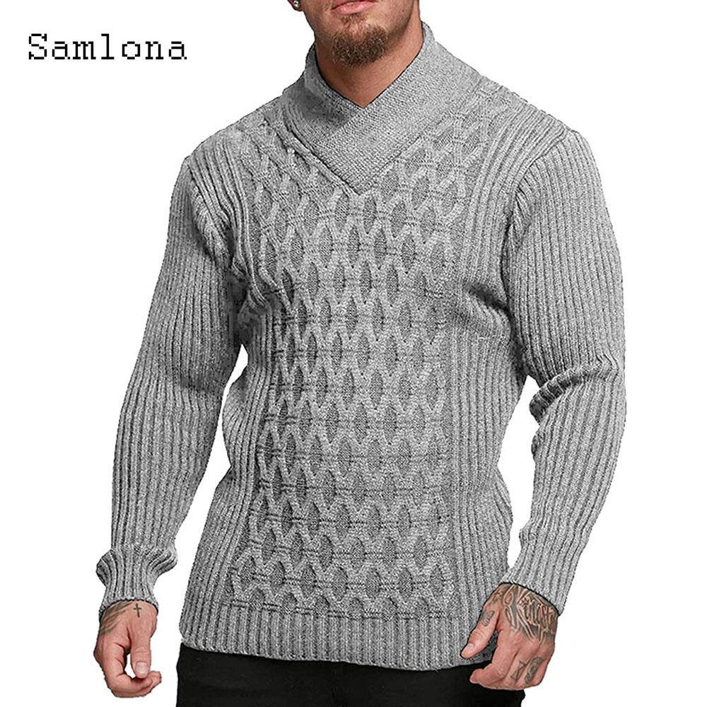 Samlona Men Autumn New Knittin - Men Scarf Wool ulasan dan harga