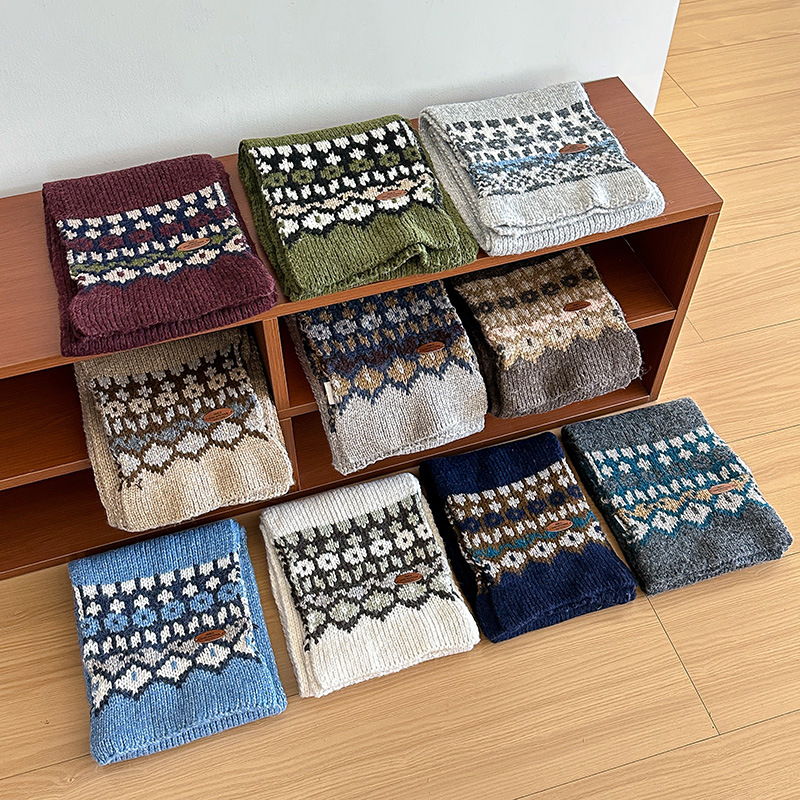 jacquard knitting scarf for wo - Men Scarf Wool ulasan dan harga