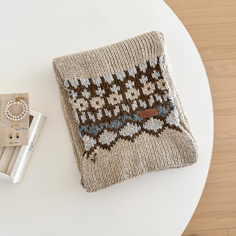 jacquard knitting scarf for wo - Men Scarf Wool ulasan dan harga