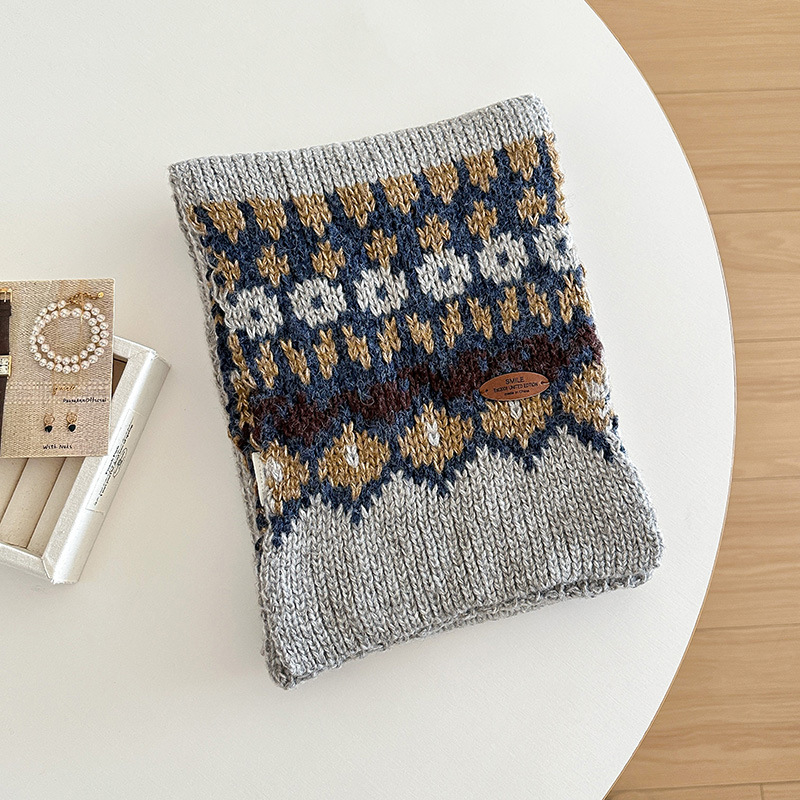 jacquard knitting scarf for wo - Men Scarf Wool ulasan dan harga