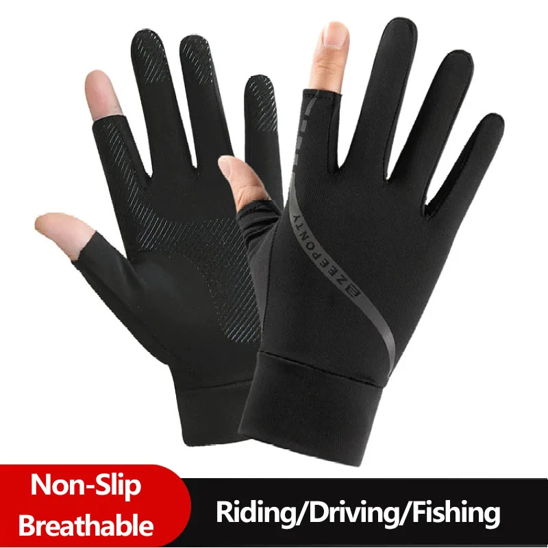 Men's Summer Ice Silk Cycling  - Men'S Fashion Gloves ulasan dan harga