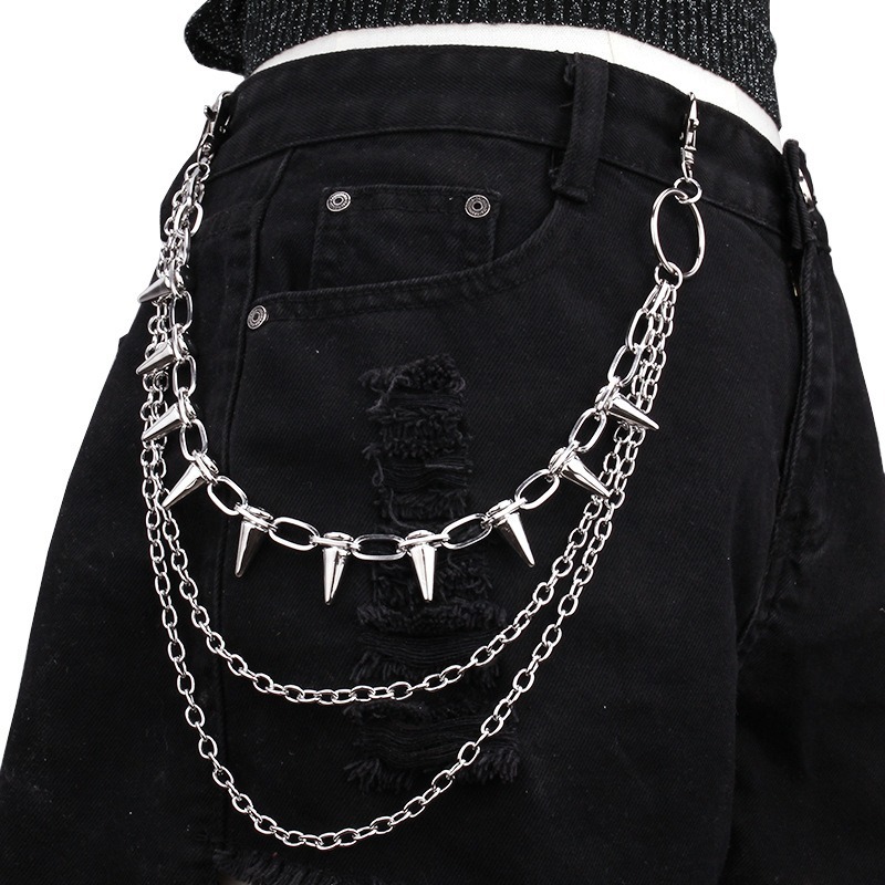 Hip Hop Punk Rock Metal Pants  - Men'S Fashion Overalls ulasan dan harga