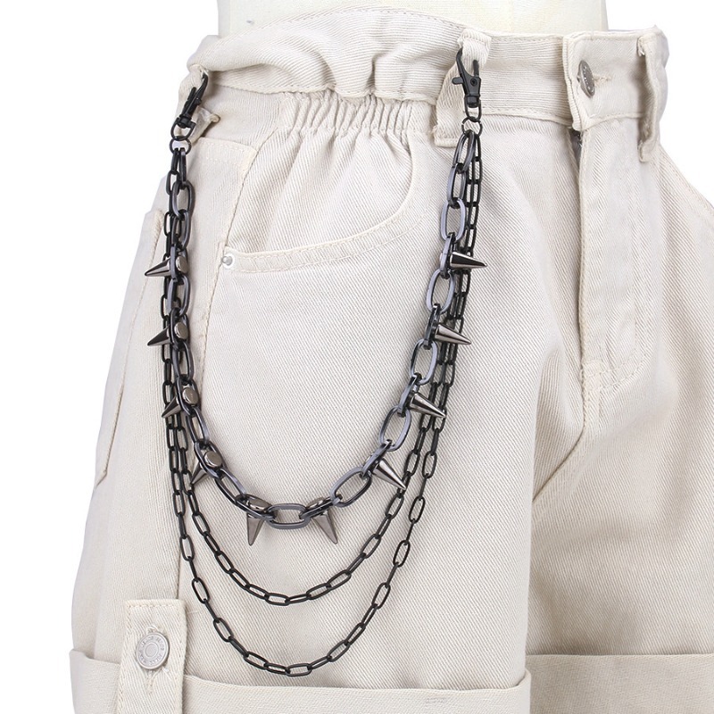 Hip Hop Punk Rock Metal Pants  - Men'S Fashion Overalls ulasan dan harga