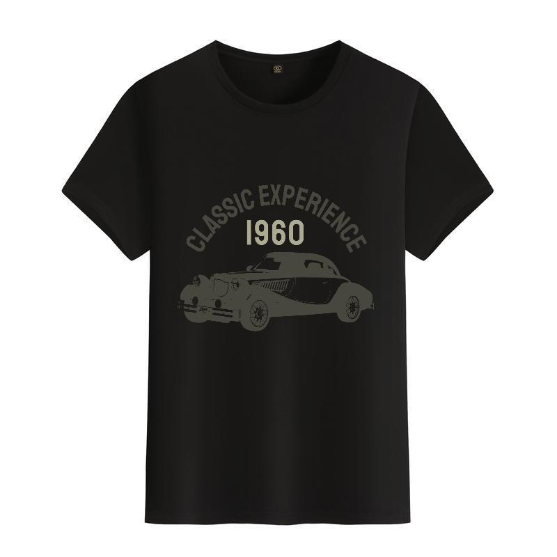 Men's Black Round-Neck Short-S - Men'S Fashion 1960S ulasan dan harga