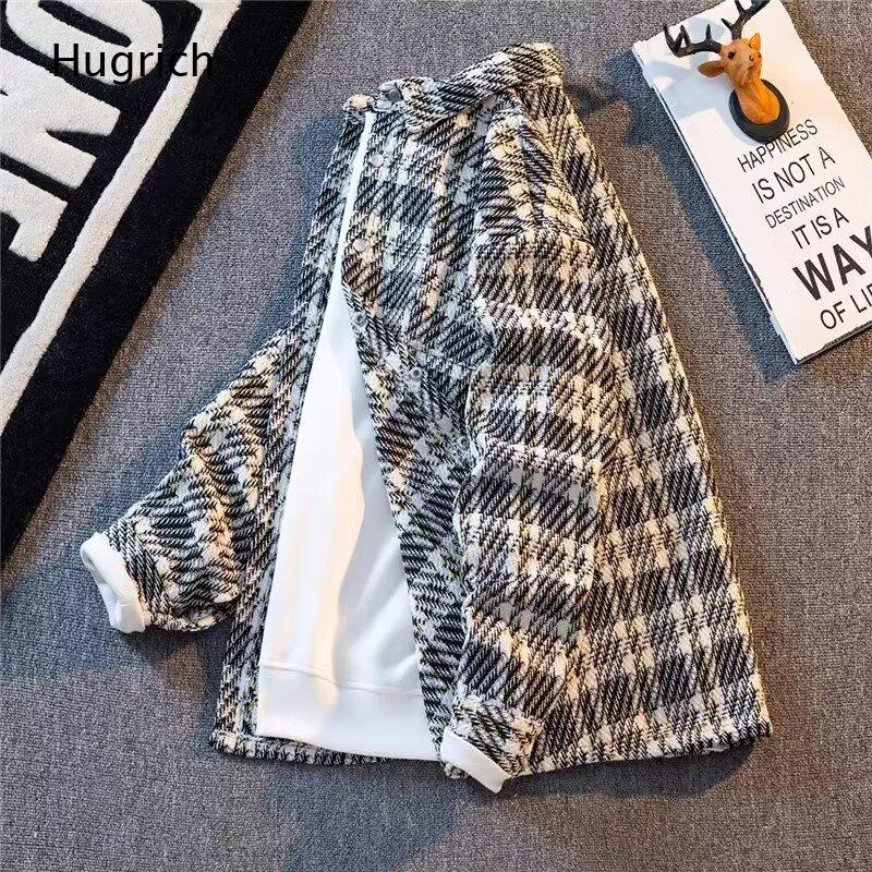 Light Blue Plaid Tweed Oversiz - Men'S Fashion Light Jacket ulasan dan harga