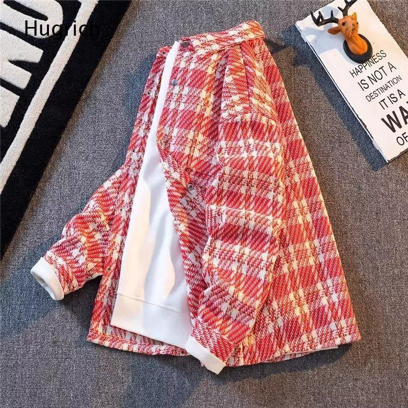 Light Blue Plaid Tweed Oversiz - Men'S Fashion Light Jacket ulasan dan harga