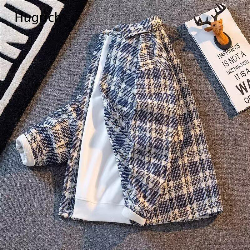 Light Blue Plaid Tweed Oversiz - Men'S Fashion Light Jacket ulasan dan harga