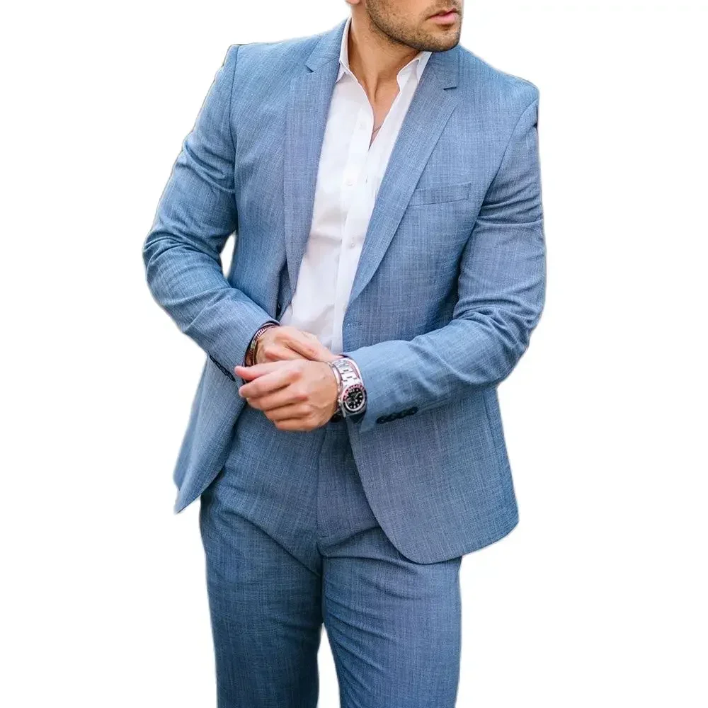 Blue Summer Linen Smart Casual - Mens Fashion Blazer ulasan dan harga