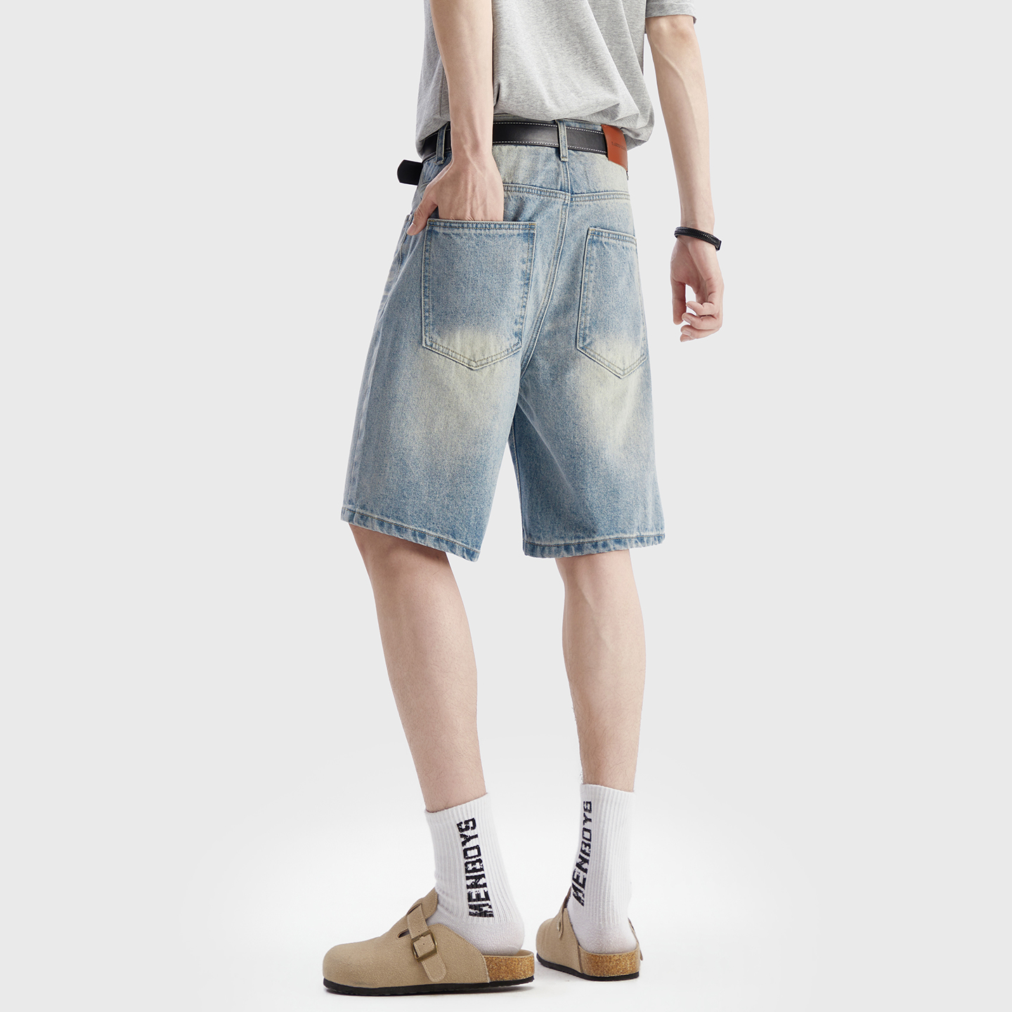 Vintage Washed Denim Shorts Me - Men'S Fashion Overalls ulasan dan harga