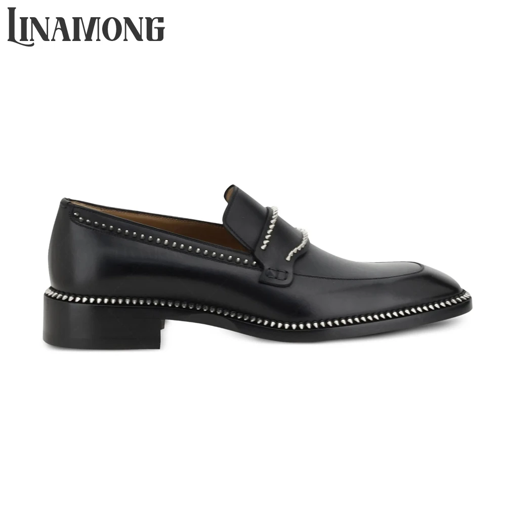 Black Spike Loafers Almond Toe - Suede Loafers Men ulasan dan harga
